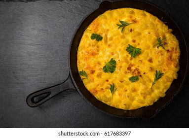 Spanish Frittata With Pasta, Eggs And Cheese