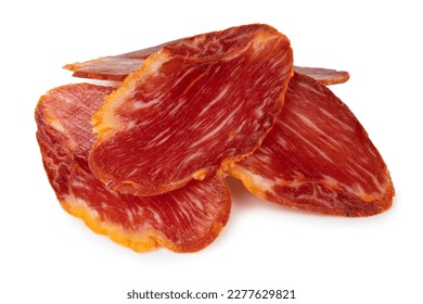 Spanish meat delicacy from pork dry-cured carbonade Lomo Curado