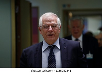 Spanish Minister Of Foreign Affairs Josep Borrell Attends A European Union Foreign Ministers Meeting In Brussels, Belgium July 16, 2018. 