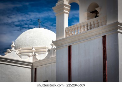 The Spanish mission, San Xavier del bac, built in 1797 and still standing near Tucson, Arizona. - Shutterstock ID 2252045609