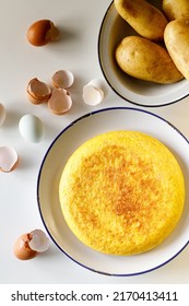 Spanish Omelette Made Of Eggs And Potatoes. Tortilla Espanola.