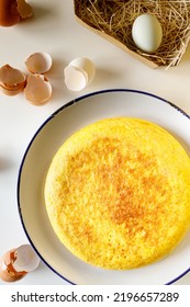 Spanish Omelette On White Background. Tortilla Espanola.