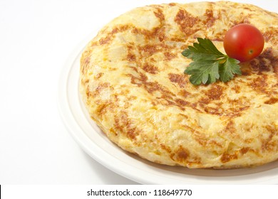 Spanish Omelette With Potatoes And Onion. Tortilla Espanola