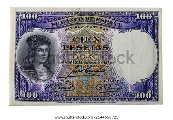 Spanish peseta - 100\
peseta bill from 1931