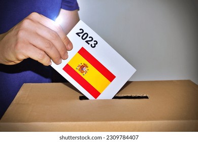 Spanish political election vote concept in 2023