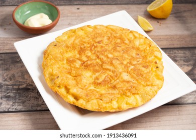 Spanish Potato Omelette On Plate