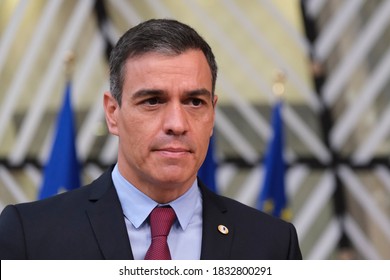 Spanish Prime Minister Pedro Sanchez  Arrives To Attend The European Union Leaders Summit In Brussels, Belgium July 17, 2020.