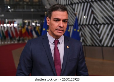 Spanish Prime Minister Pedro Sanchez  Arrives To Attend The European Union Leaders Summit In Brussels, Belgium December 16, 2021