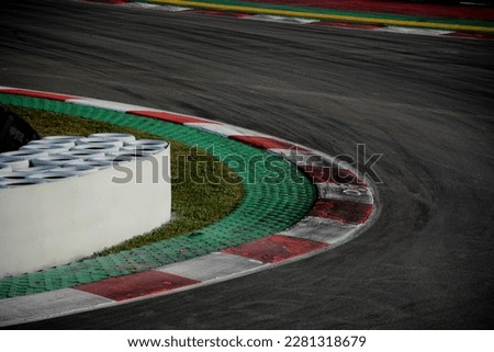 Spanish racetrack kerb from the ground.