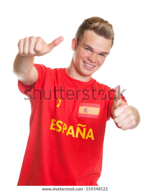Spanish Soccer Fan Blond Hair Showing Stock Photo Edit Now 159348521