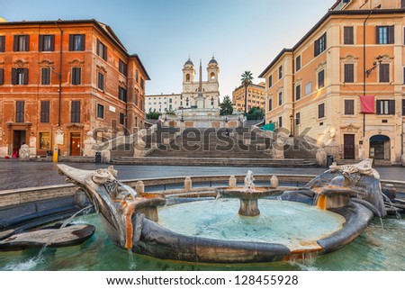 Spanish Steps at morning, Rome, Italy