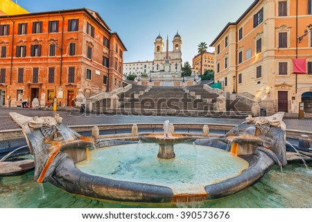 Spanish Steps at morning in Rome, Italy