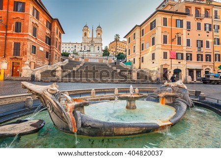 Spanish Steps at morning in Rome, Italy