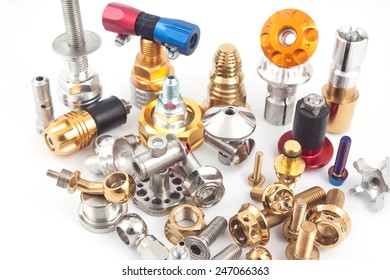 Spare part of motorcycle,bolt nut screw and etc, for decorating and maintenance on white background - Shutterstock ID 247066363