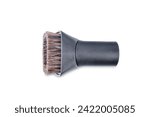 Spare parts and brush of a new vacuum cleaner on a white isolated background.