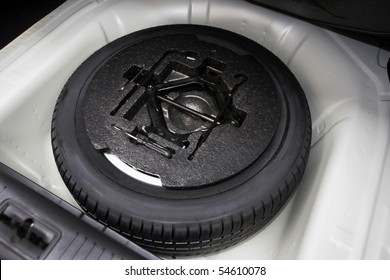 Spare Tire In The Trunk Of A Modern Car