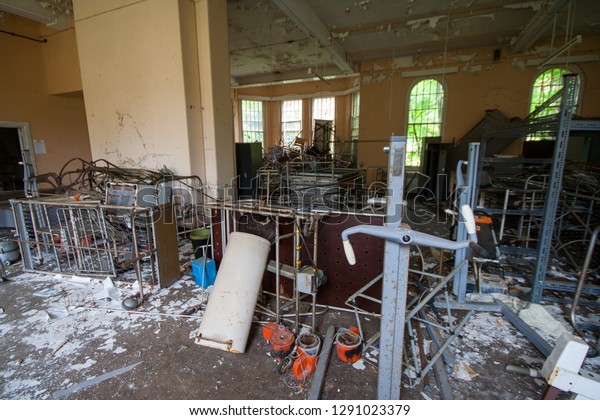 Spares Room Abandoned Derelict Lunatic Asylumhospital Stock