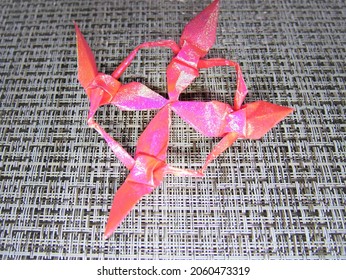 Sparkle Pink Origami Quadruplets Cranes