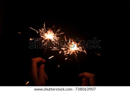 Similar – Image, Stock Photo Closeup sparkler emitting sparks