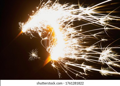 Sparklers(Fairy Stick) In The Night Sky