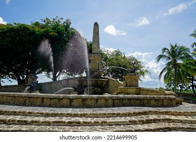 Sparkling Fountain In Altos De Chavon Village