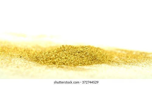 Sparkling Gold Color Powder On White