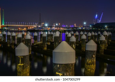 Sparkling Lights And Reflections Victoria Harbour. Docklands Melbourne. 