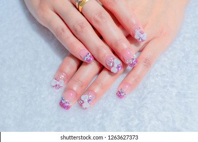 Luxury Sparkling Pink Purple Glitter Gel Stock Photo Edit Now