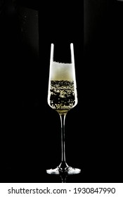 Sparkling Wine With Black Background