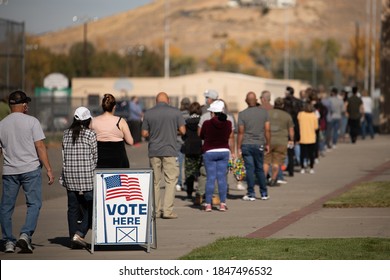 Sparks, Nevada / USA - November 4 2020: Voters in the State of Nevada go to the polls on Election Day 2020. Washoe County, Nevada is the battleground county in the battleground, swing state. 