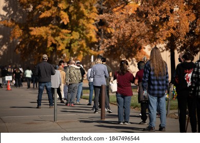 Sparks, Nevada / USA - November 4 2020: Voters in the State of Nevada go to the polls on Election Day 2020. Washoe County, Nevada is the battleground county in the battleground, swing state. 