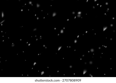 Sparse soft snow overlay with irregular drifting flakes on dark black night sky, light winter snowfall texture for subtle Christmas designs, calm seasonal scenes and gentle cinematic weather effects

 - Powered by Shutterstock - Get 15% off with code: PIKWIZARD15