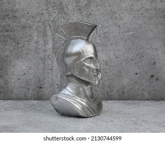 Spartan Statue On Gray Background