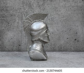 Spartan Statue On Gray Background