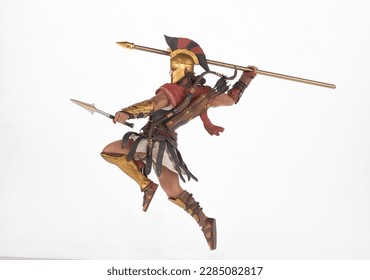 spartan warrior on white background
