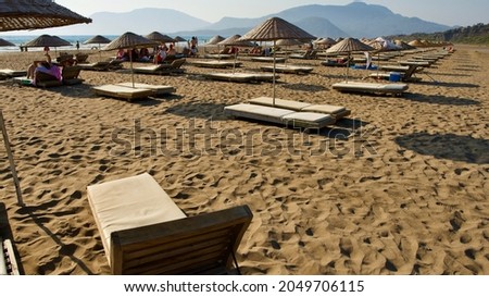 Spawning place of loggerhead turtles; Iztuzu beach. It is known for its blue crab and golden sands. Next to the Dalyan delta.