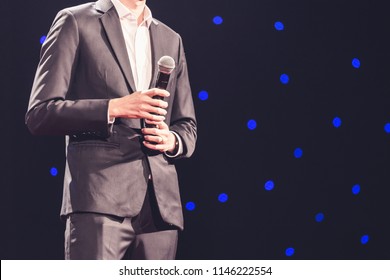 Speaker On Stage In A Conference Room