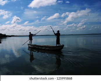 Spear Fishing In Sri Lanka Lagoon