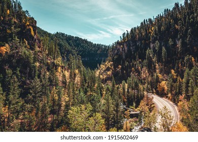 Spearfish Canyon, SD And Kissing Rocks As Seen From Atop Eleventh Hour