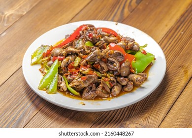 Special Chinese Food Stir-fried Spicy Chicken Heart