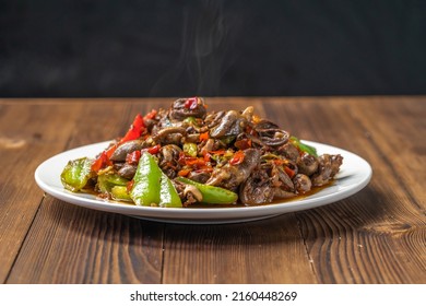 Special Chinese Food Stir-fried Spicy Chicken Heart