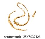 Special design gold chain necklace bracelet isolated