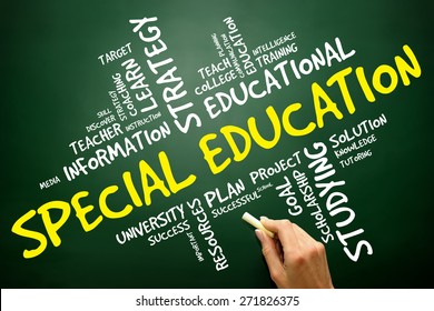 Special Education Word Cloud,  Concept On Blackboard