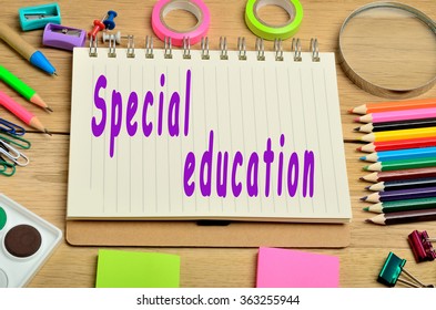 Special Education Words On Notebook