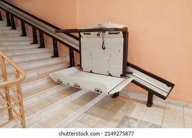 The special Elevator for the disabled in the lobby of the office building. - Shutterstock ID 2149275877
