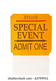 special event concert ticket stub, on white
