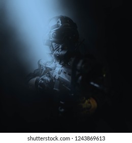 Special Forces Soldier Police Swat Team Stock Photo 1243869613 ...