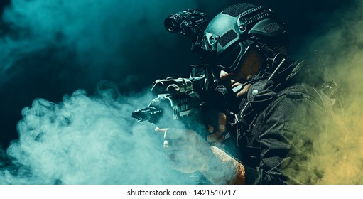 Special Forces Soldier Police Swat Team Stock Photo 1421510717 