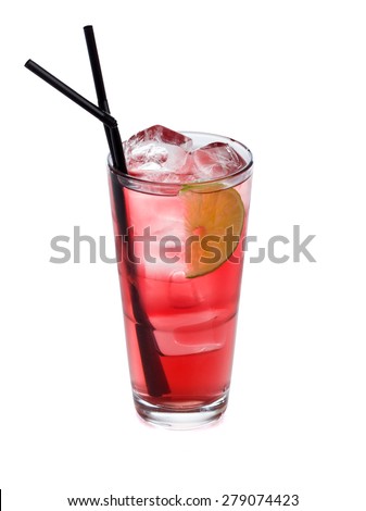 Special ice tea made of select fruits and lemonade with a slice of lime.