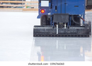 special machine ice harvester cleans the ice rink. transport industry